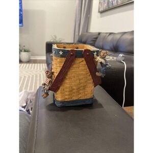 Dolly And Sams All American Utensil Holder Boyd's Bear Resin Basket